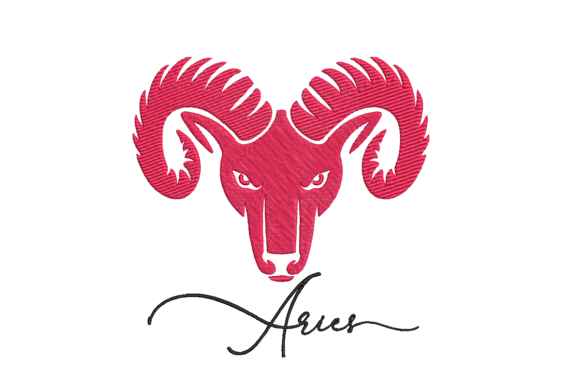 A Stitch of Fire: Reviewing the Horoscope Aries Embroidery Design