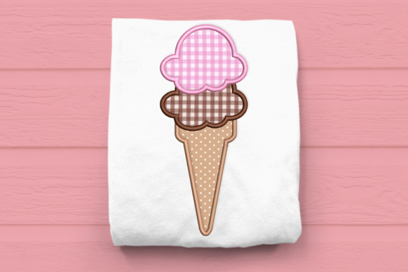 Ice Cream Double Scoop Applique: A Sweet Branding Asset