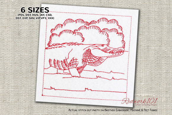 Reviewing the 'Alligator Walking on Grass' Embroidery Design